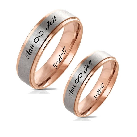 Personalized Laser-Engraved Couple Rings for only $10 - Picture 2 of 2